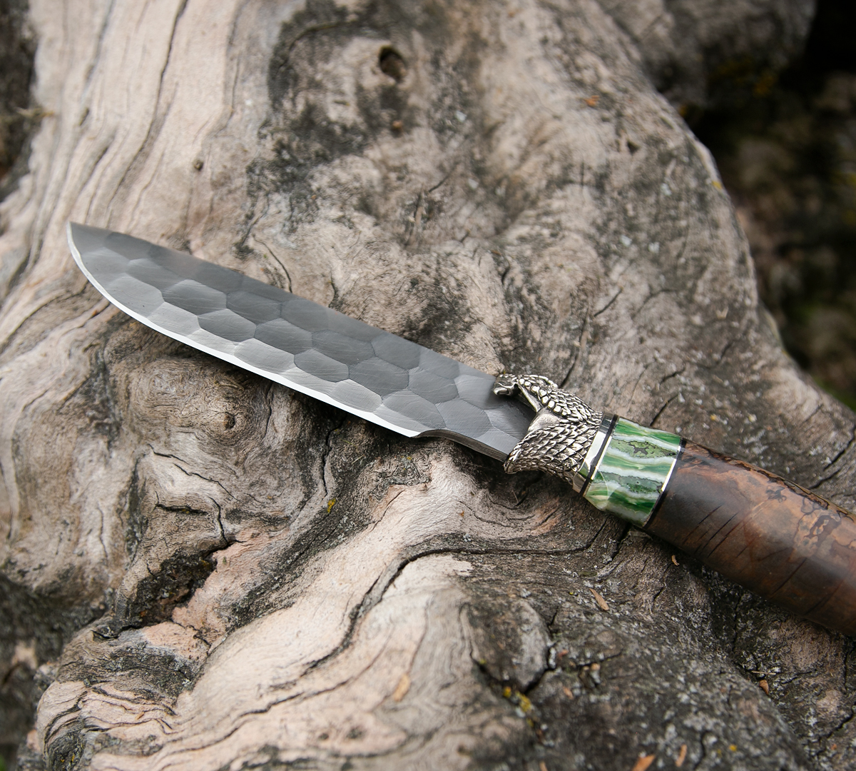 Нож Барс из дамасской стали