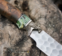 Нож Барс из дамасской стали