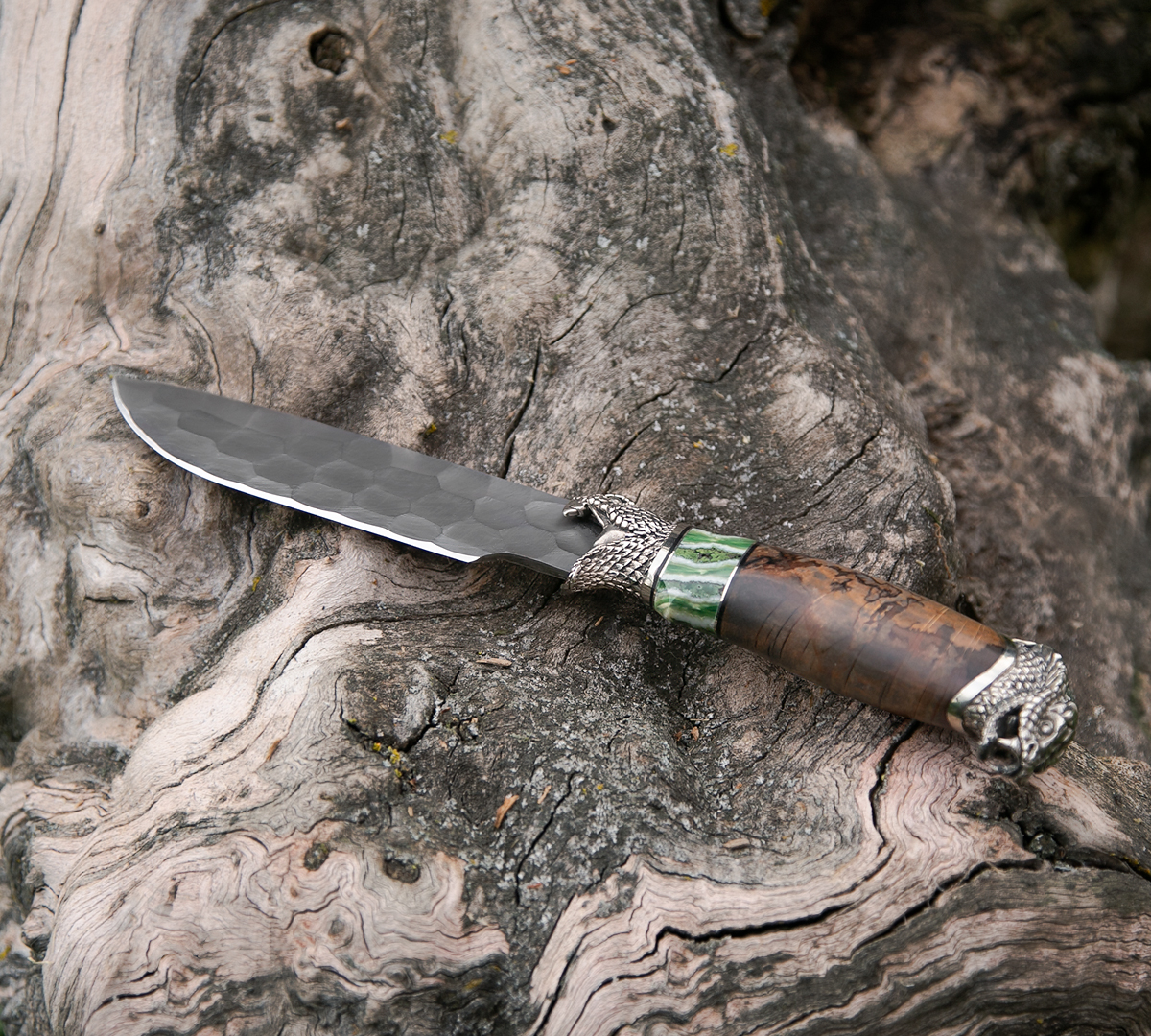 Нож Барс из дамасской стали