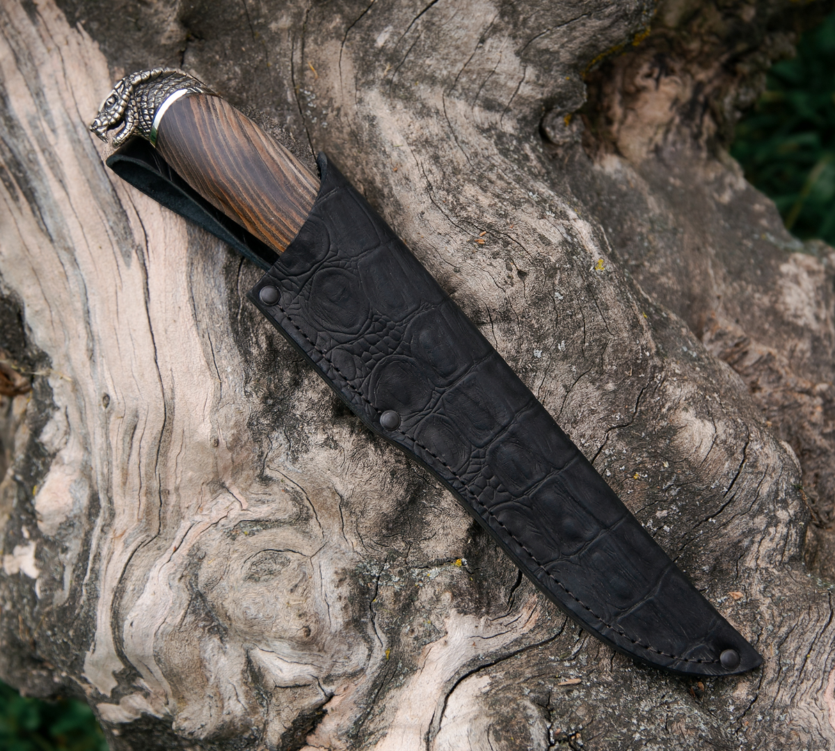 Нож Барс из дамасской стали