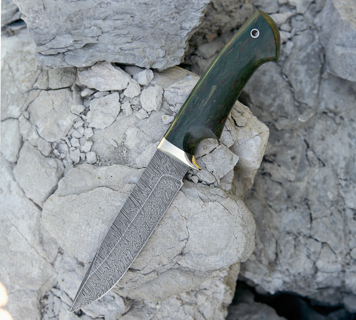 Нож Сибиряк из дамасской стали