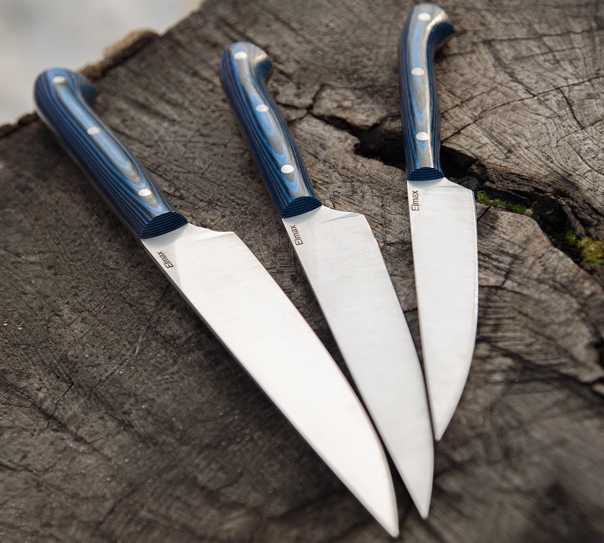 Набор кухонных ножей из стали Elmax