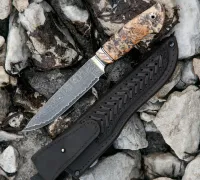 Нож Сибиряк из стали S390 в нержавеющих обкладках