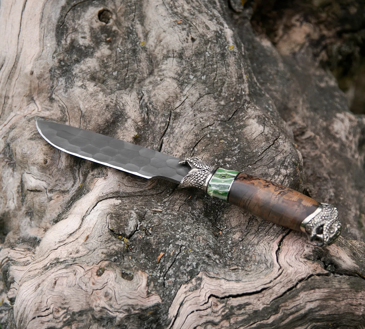 Нож Барс из дамасской стали