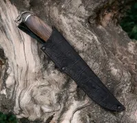 Нож Барс из дамасской стали