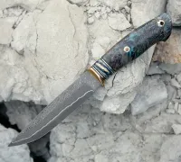 Нож Сибиряк из стали S390 в нержавеющих обкладках